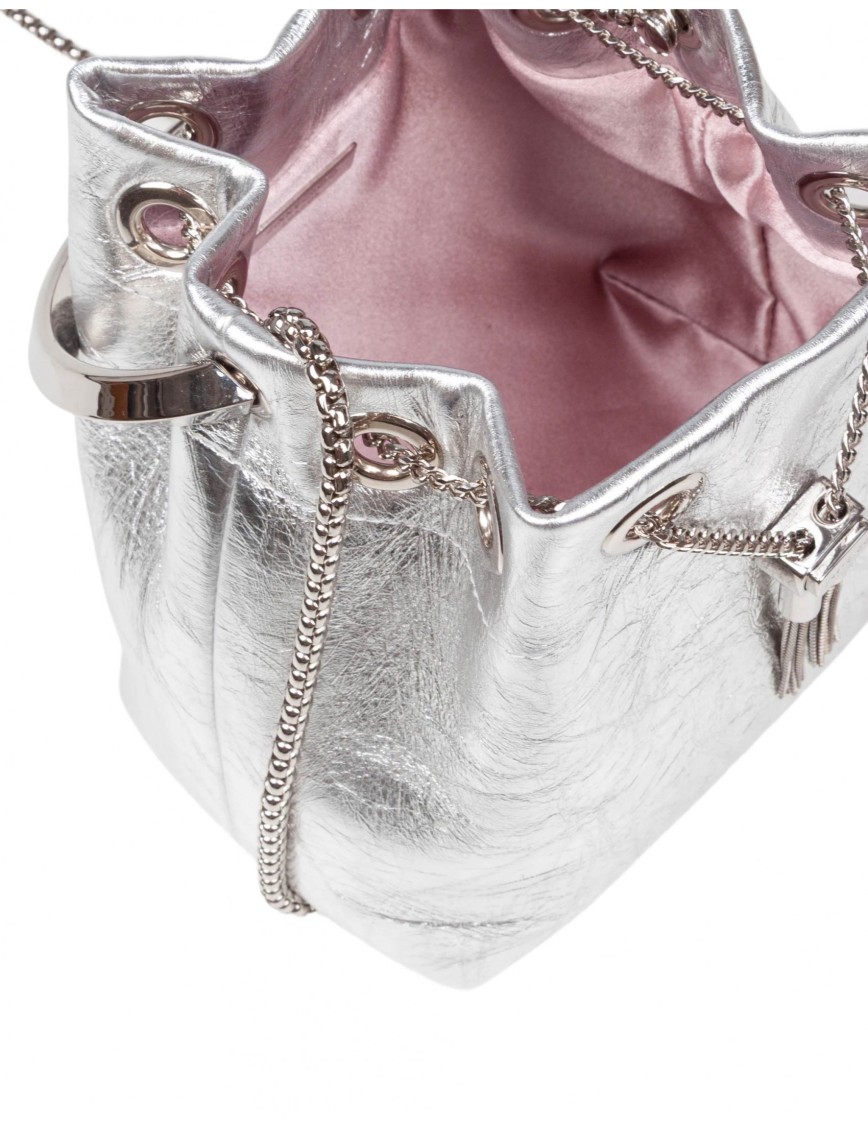 Jimmy Choo Bon Bon Bon Bon Bon In Leather In Silver