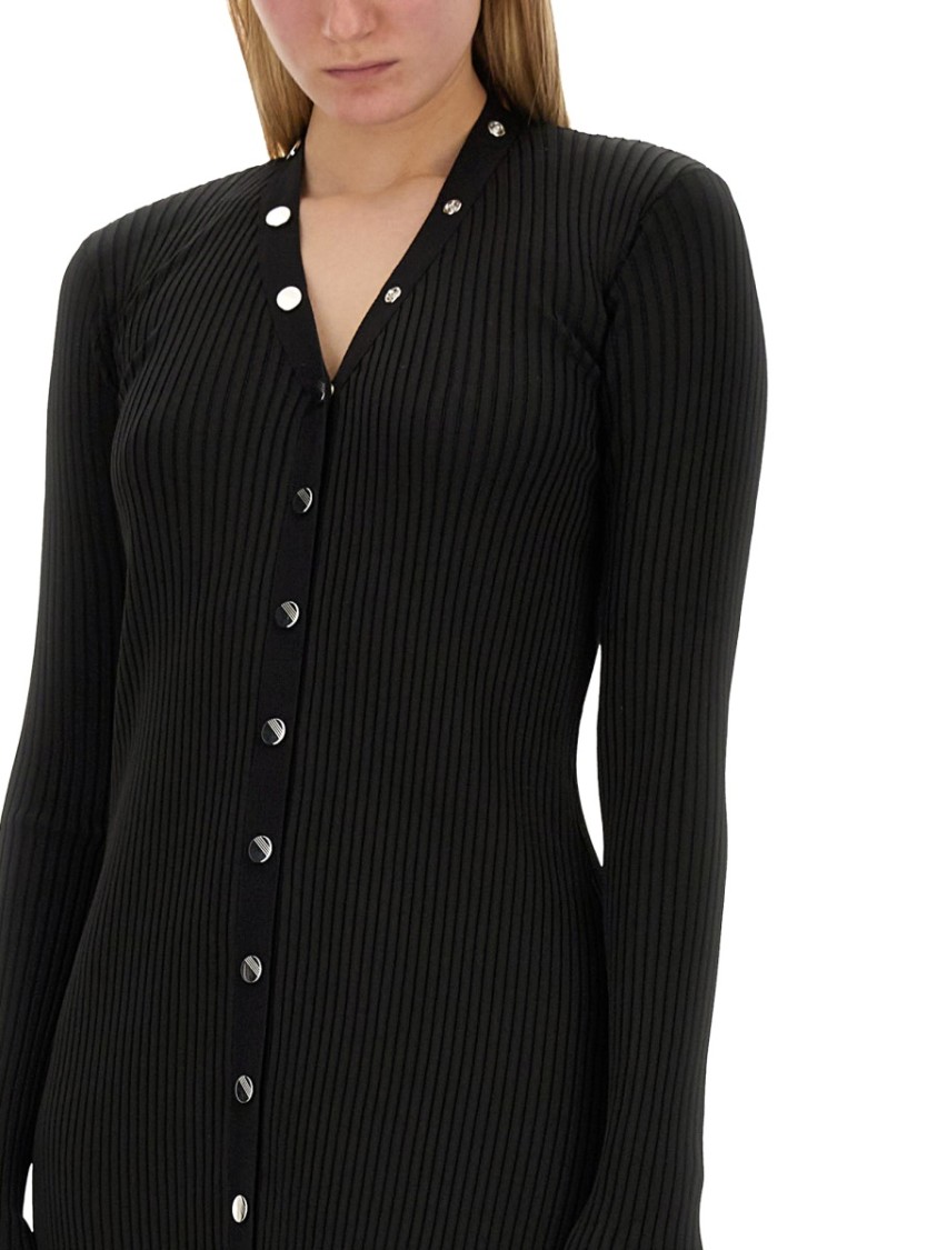 Attico Black Viscose Long Cardigan In Black