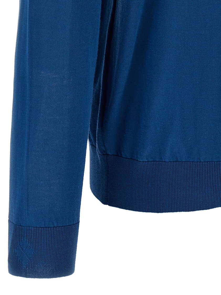 Ballantyne V Neck Sweaters And Cardigans In Blue