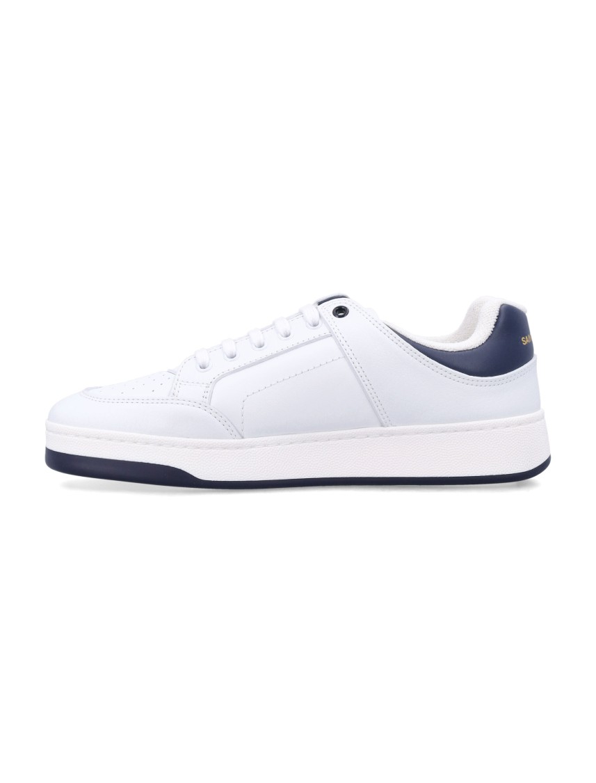 Saint Laurent Low-top Sneakers With Contrast Heel Tab In White
