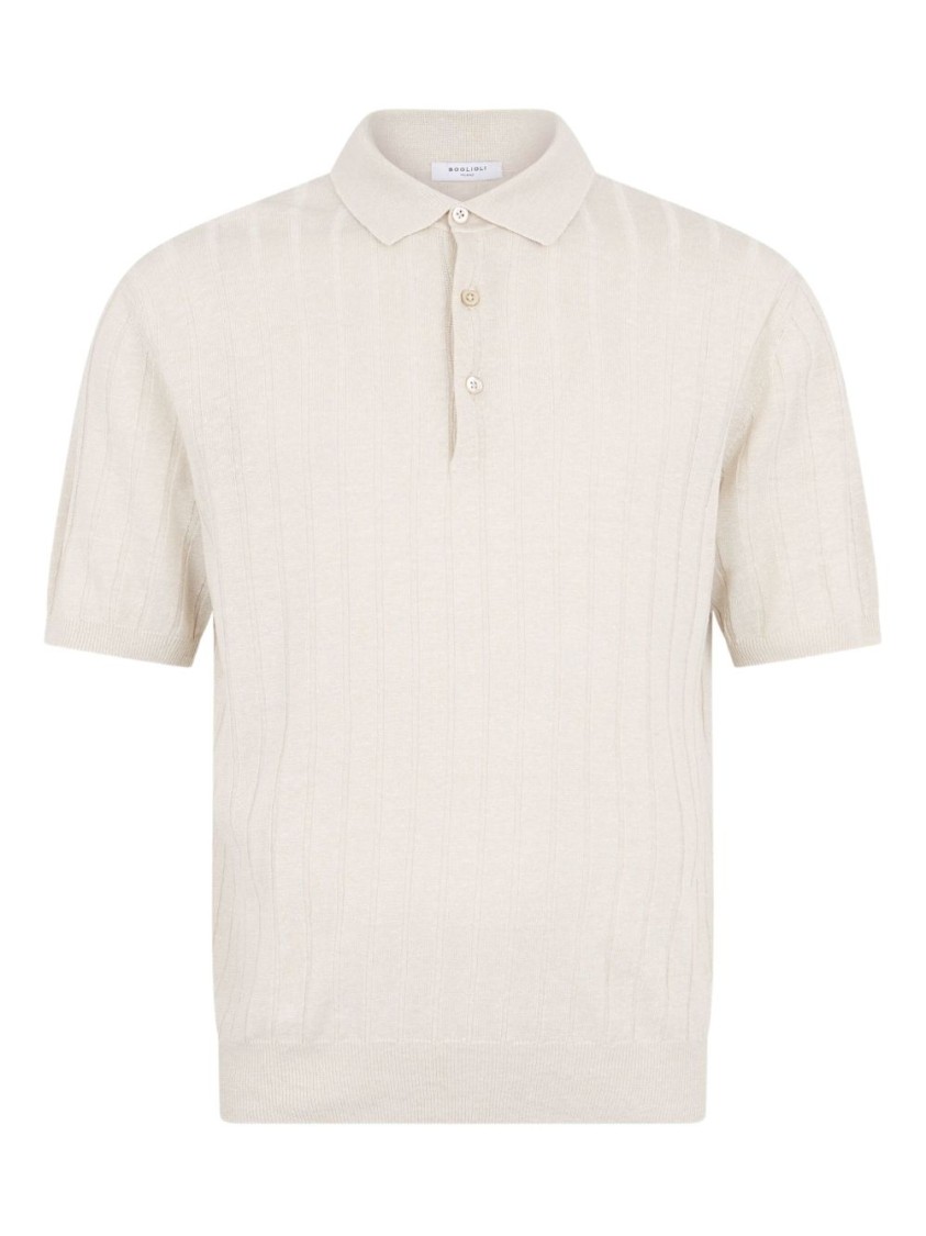 Boglioli Light Beige Flat-ribbed Linen