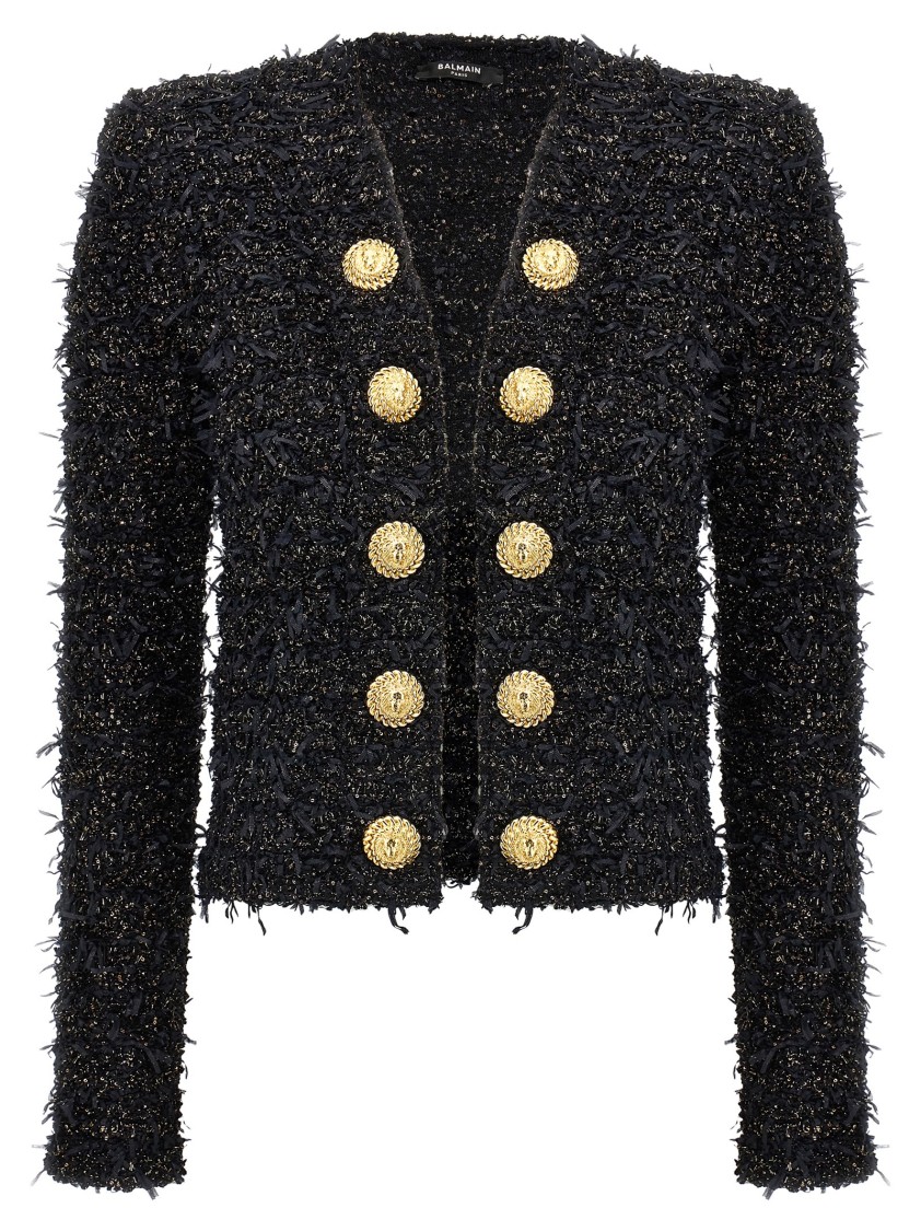 Balmain Black Lurex Tweed Blazer