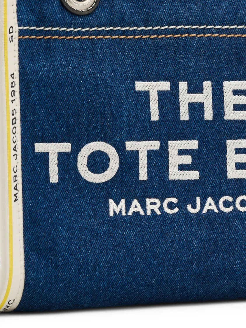 Marc Jacobs Sac Cabas The Denim Chain Micro Tote Bag In Blue
