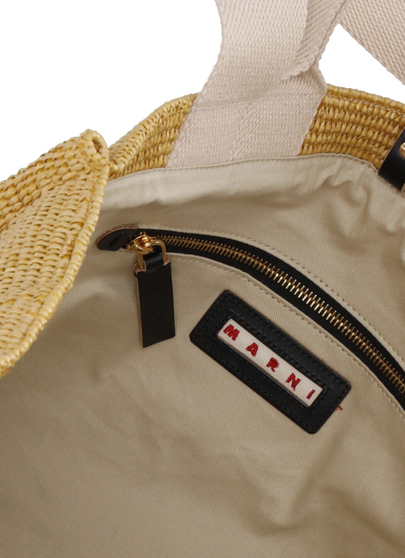 Shop Marni Beige Tote Bag With Logo In Brown
