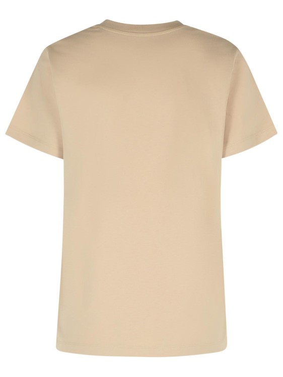 Tシャツ・カットソー Moncler Ribbed Neutrals Cotton T-Shirt With Embossed Logo Moncler Ribbed Neutrals Cotton T-Shirt With Embossed Logo