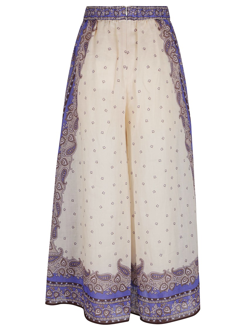 Shop Zimmermann Maxine Wide Leg Cropped Pant In Purple