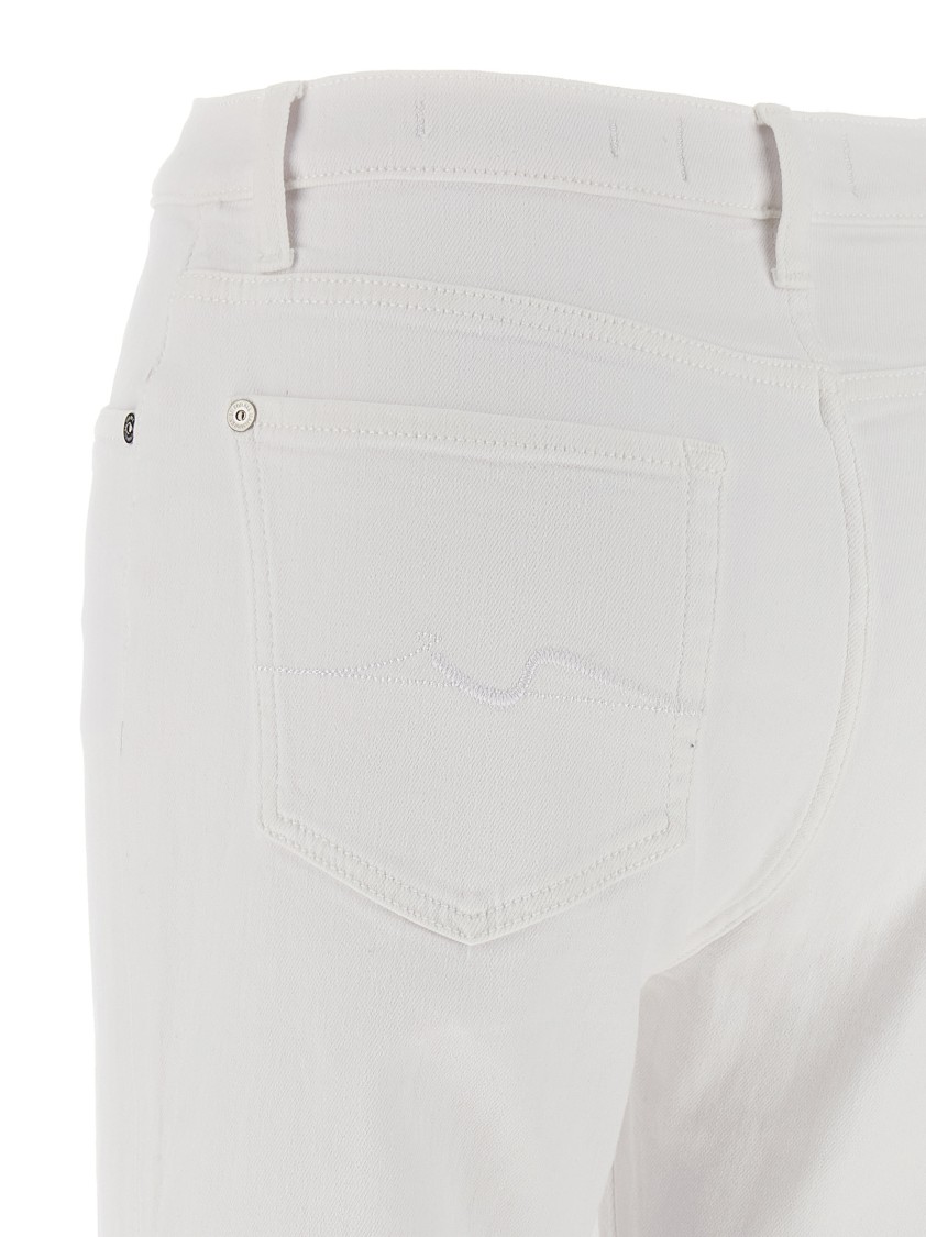 7 For All Mankind White Easy Slim Ankle Jeans In White