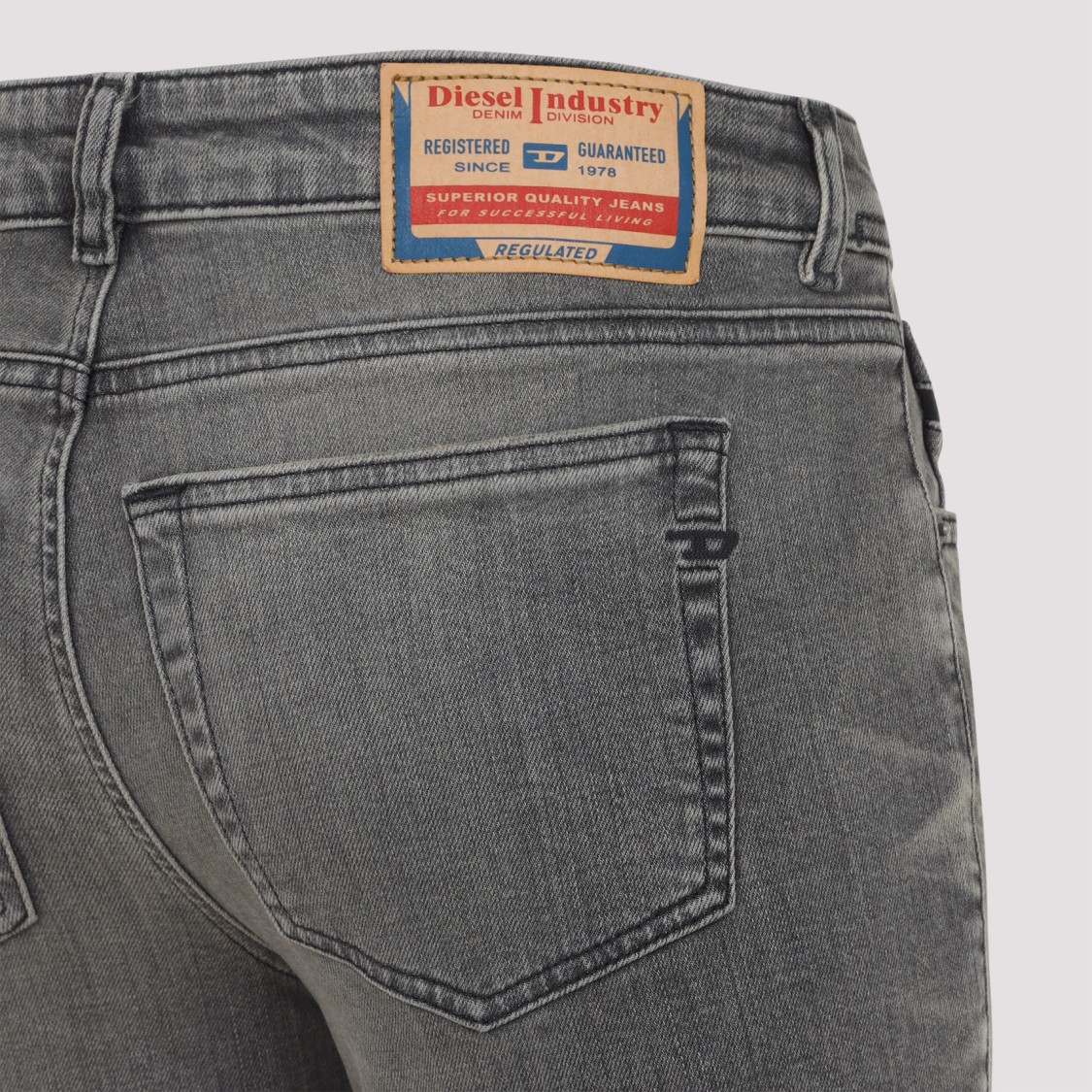Diesel Five-pocket Design Flared Jeans In Gray