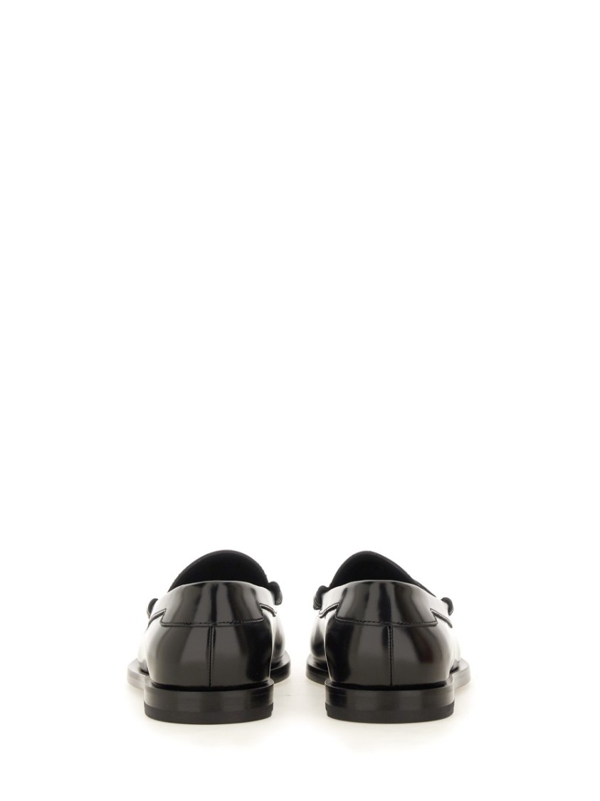 Dolce & Gabbana Dg Medallion Leather Classic Loafers In Black