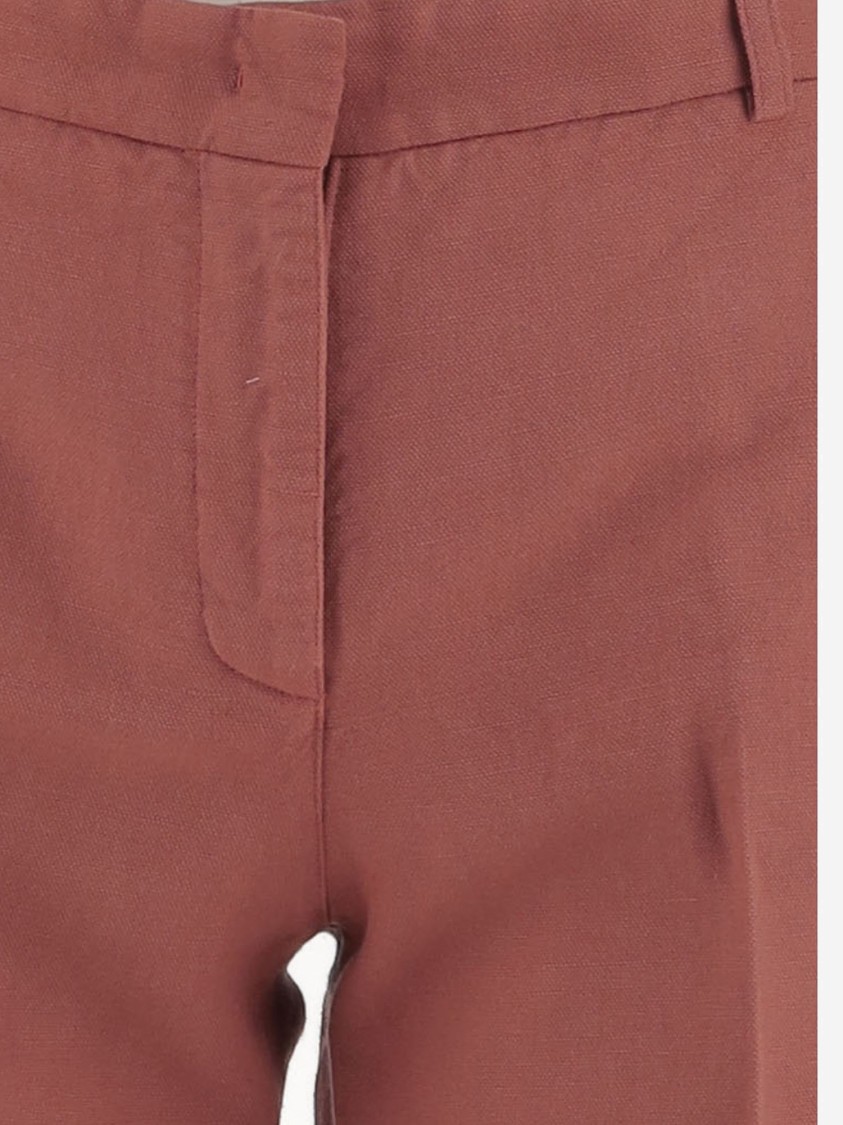 Shop Ql2 Linen And Cotton Pants In Brown
