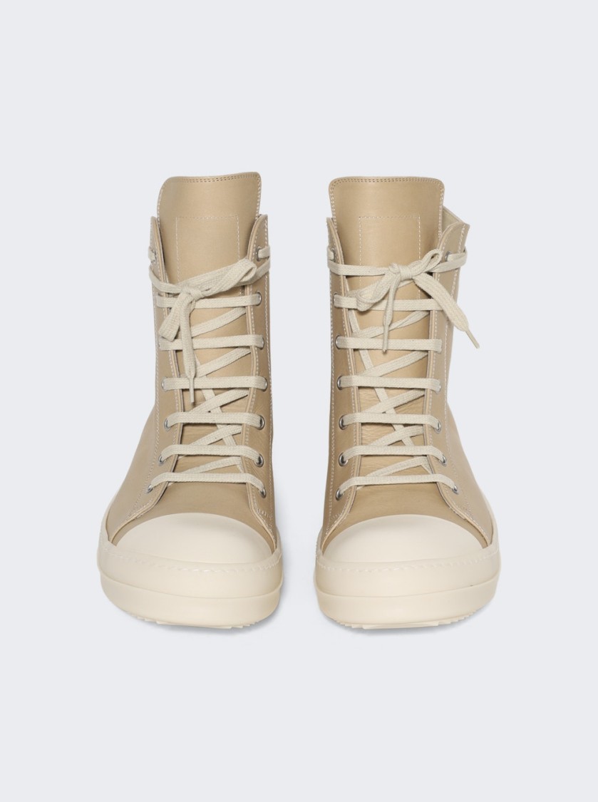 Rick Owens Hollywood High Top Sneakers Parchment And Milk In Neutrals