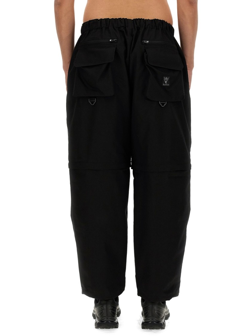 South2 West8 Relaxed Fit Black Cargo Pants In Black