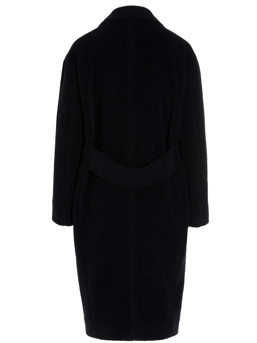 Maurizio Miri Double-breasted Maxi Coat With Button Closure In Black