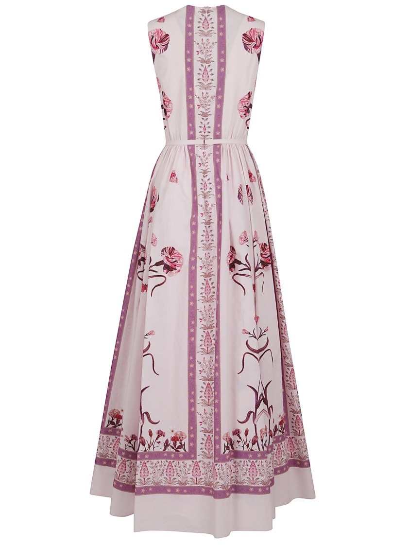 Giambattista Valli Floral Print Sleeveless Belted Midi Dress