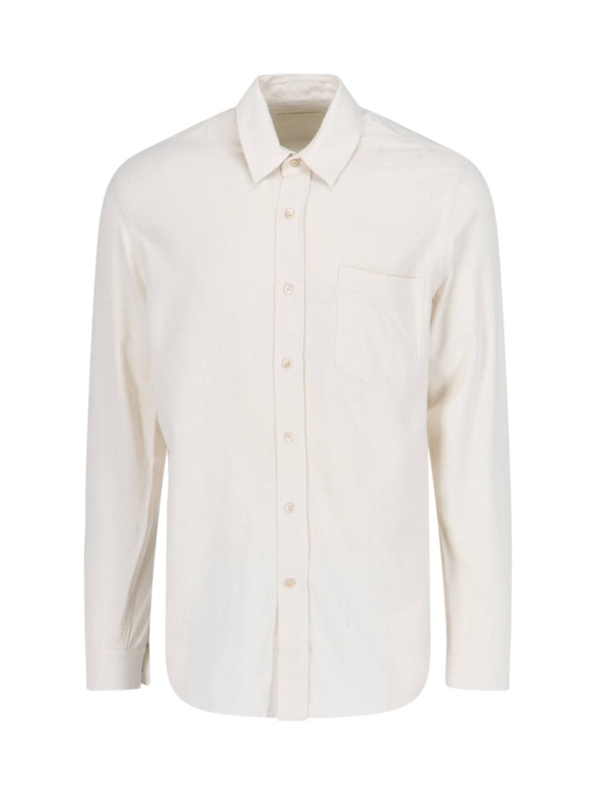 Our Legacy Off-white Coco Shirt With Point Collar And Mother Of Pearl Buttons In White