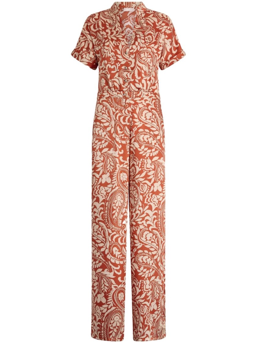 Liu •jo Liu Jo Relaxed Fit Brown Trousers With Paisley Print In Multi