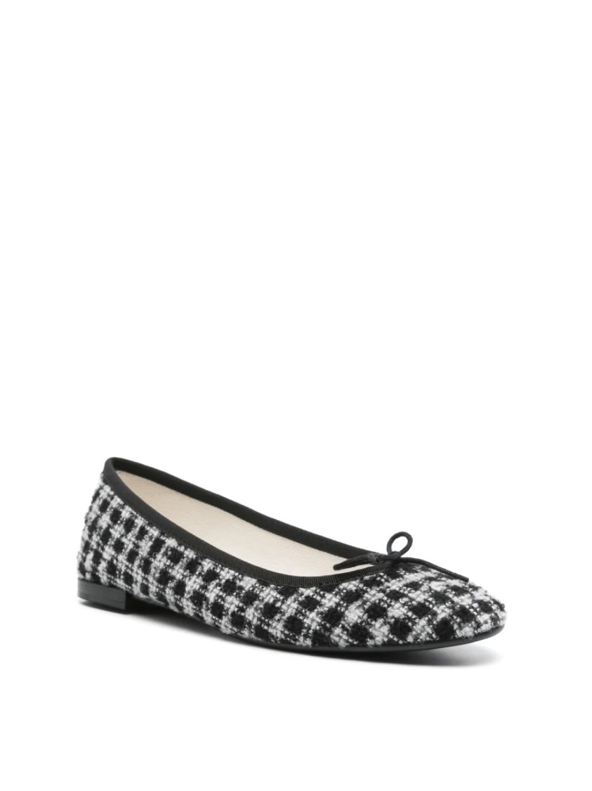 Repetto Cendrillon Tweed Ballerina Ballet Flats In Gray