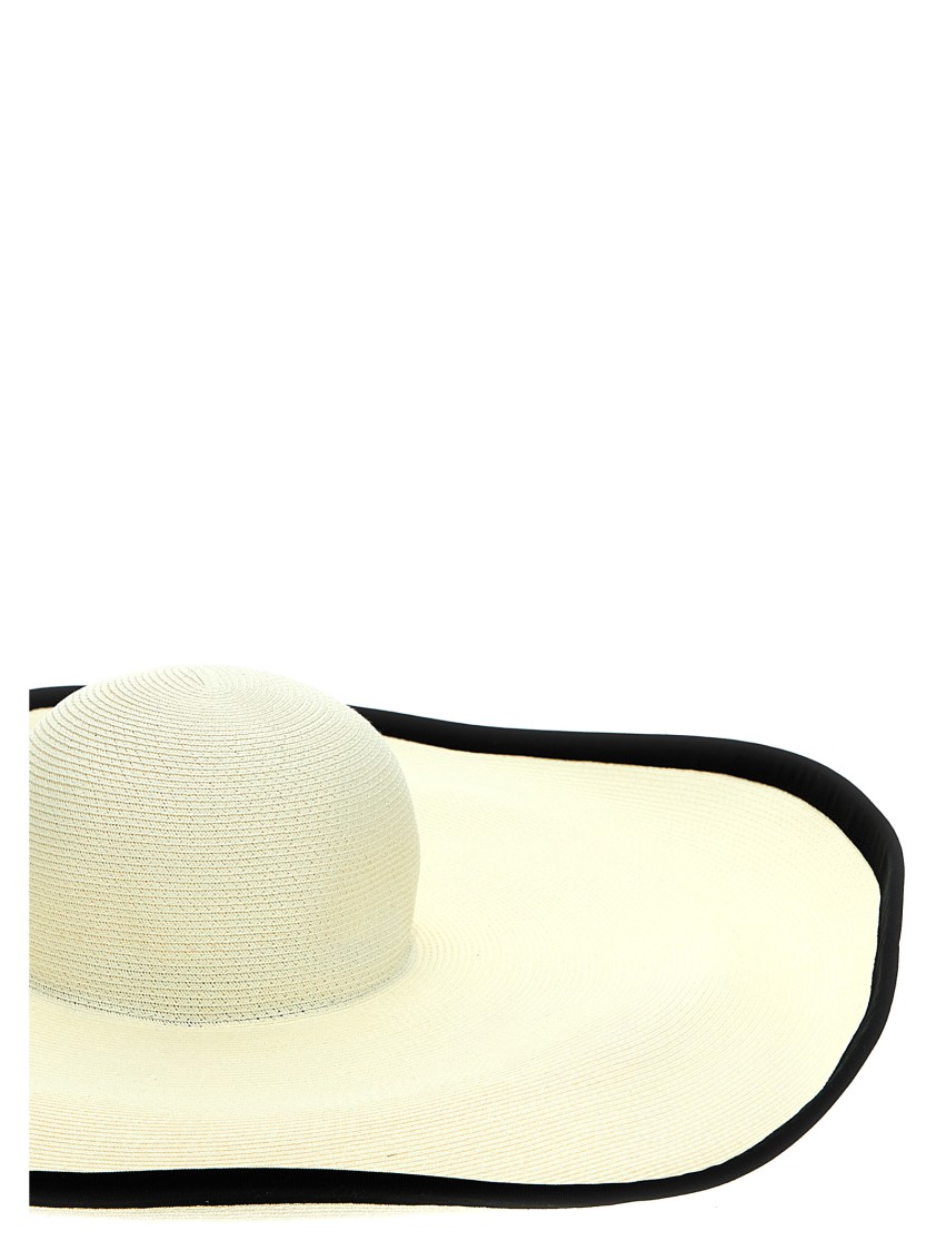 Max Mara 'robert' Wide Brim Woven Texture Hat In Neutral