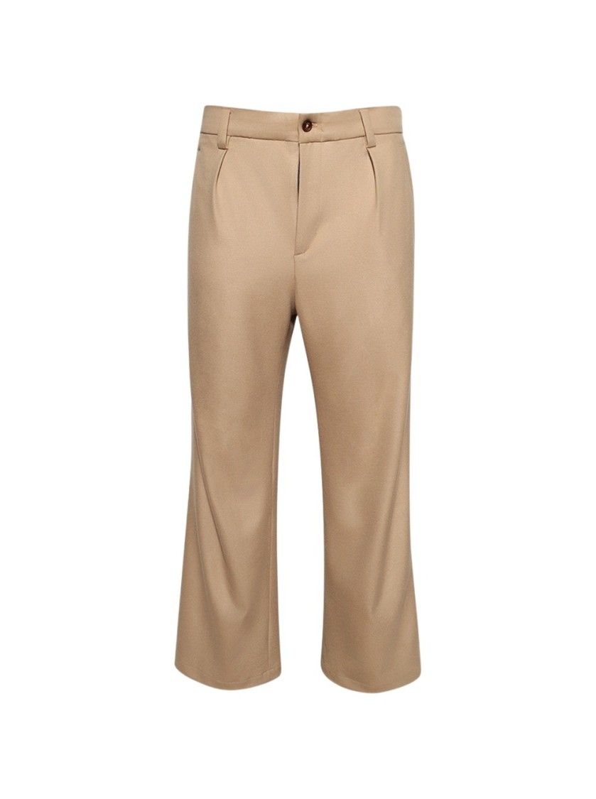 Nahmias Pleated Trousers Sand Tropical In Brown