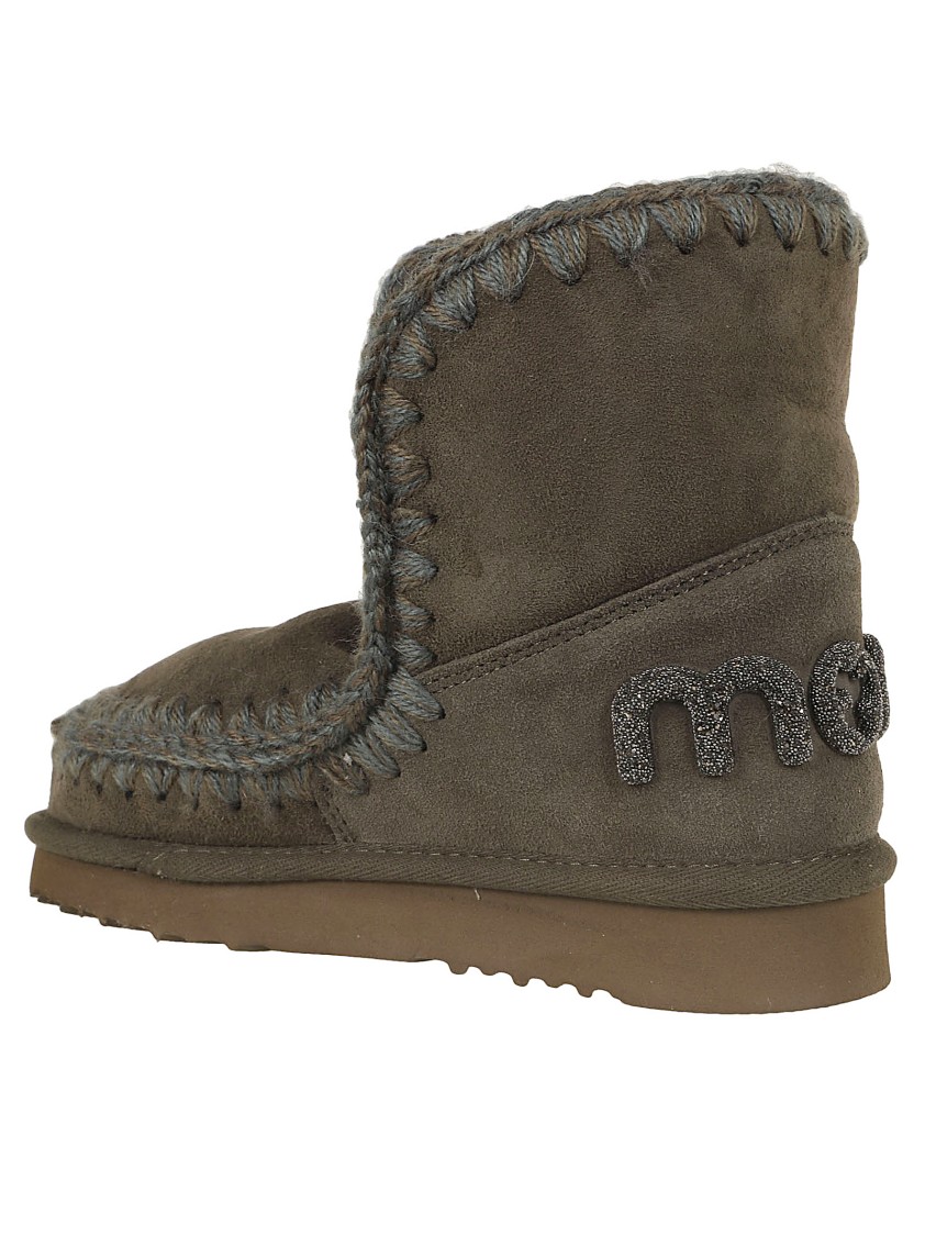 MOU MOU PREMIUM GREEN SHEEPSKIN ANKLE BOOTS 