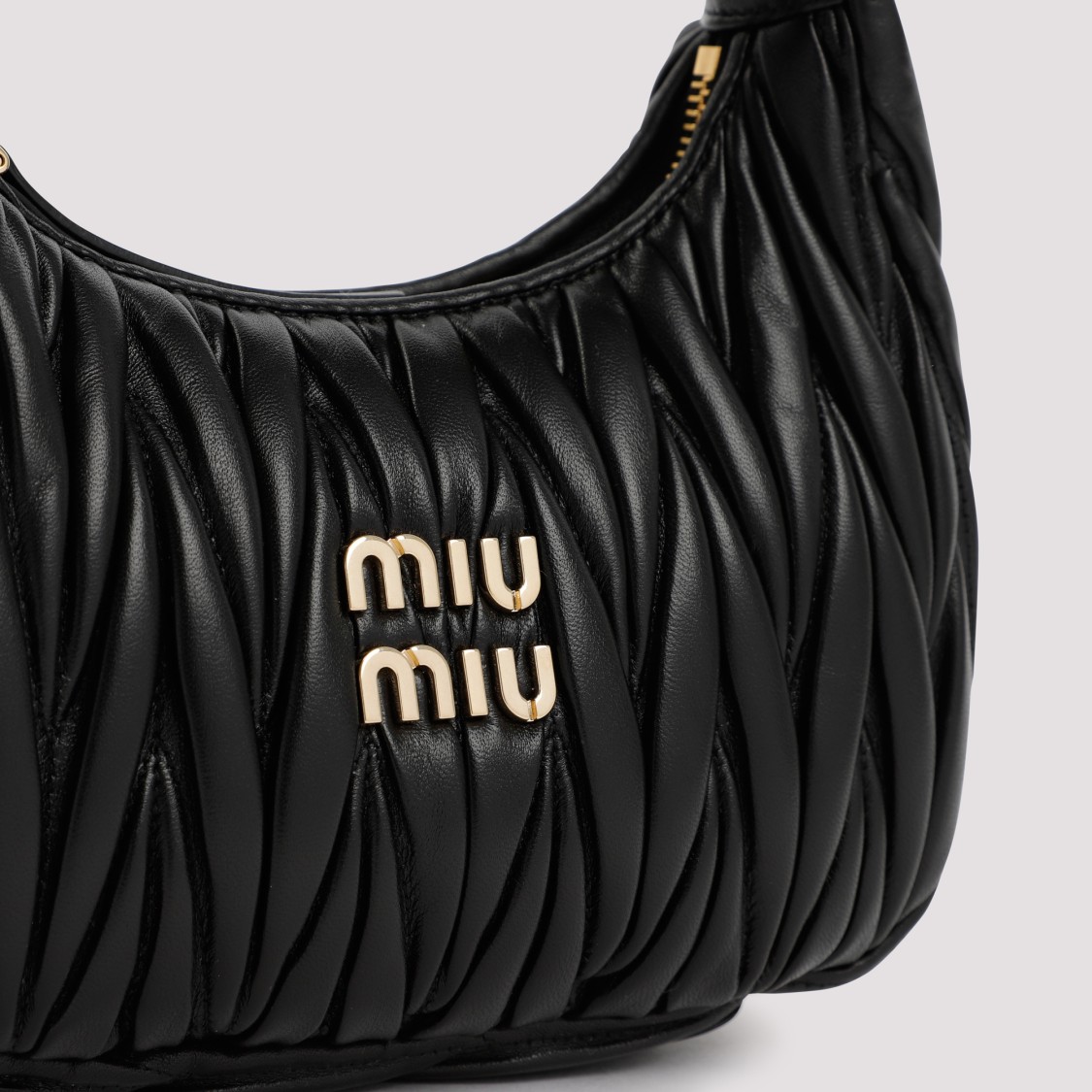 Miu Miu Black Wander Matelass Mini Shoulder Bag