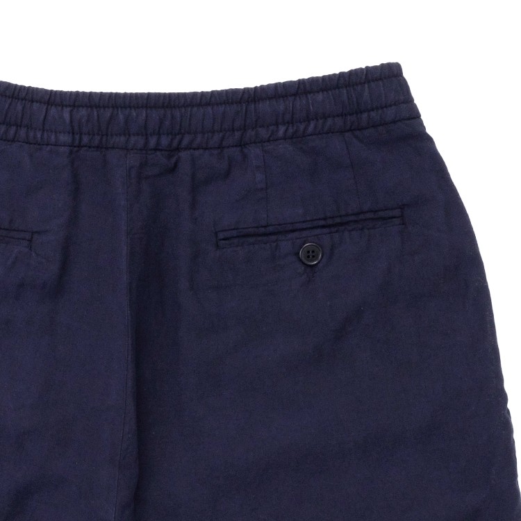 Officine Generale Adjustable Grosgrain Drawstring Blue Shorts In Blue