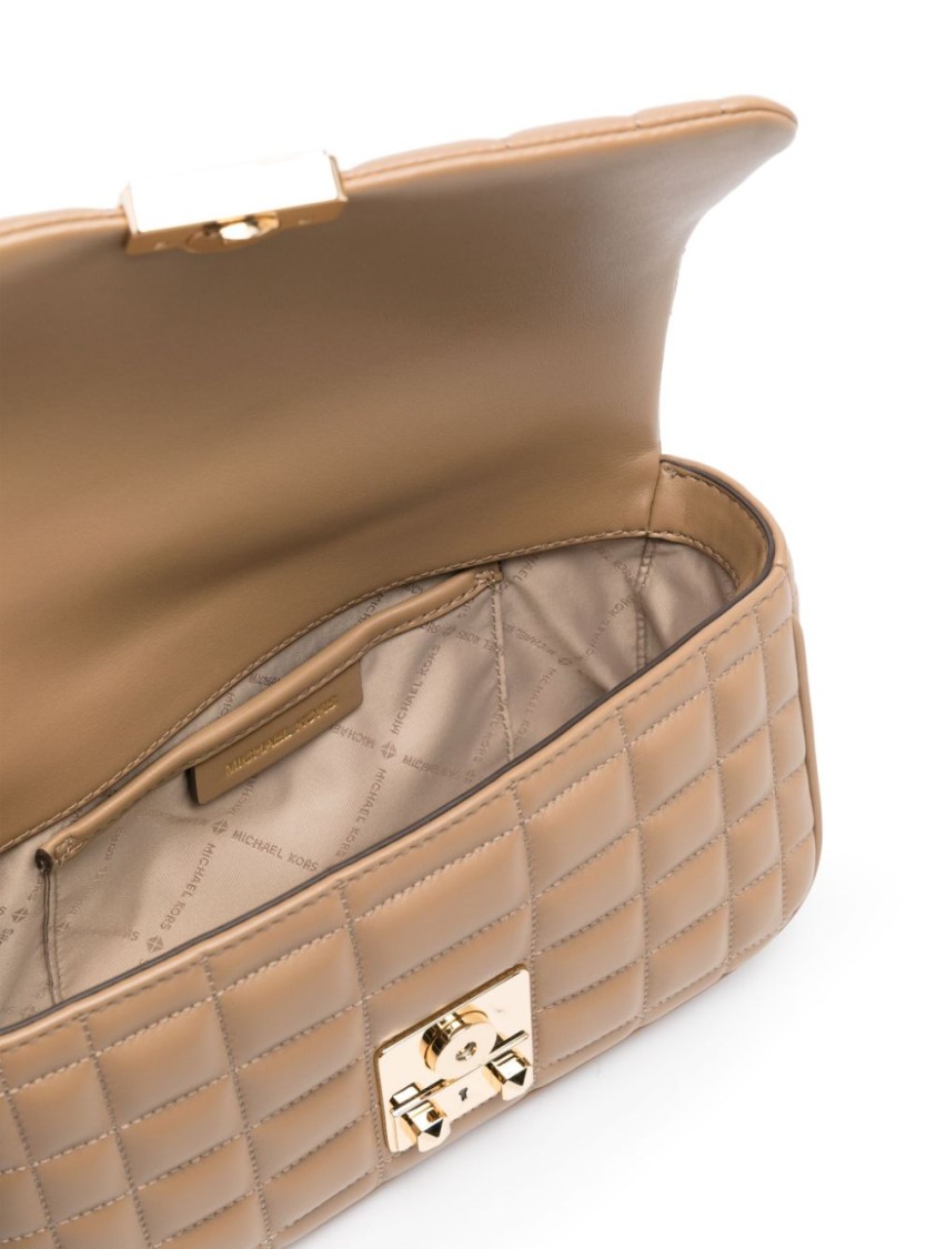 Shop Michael Kors Beige Quilted Handbag In Neutrals