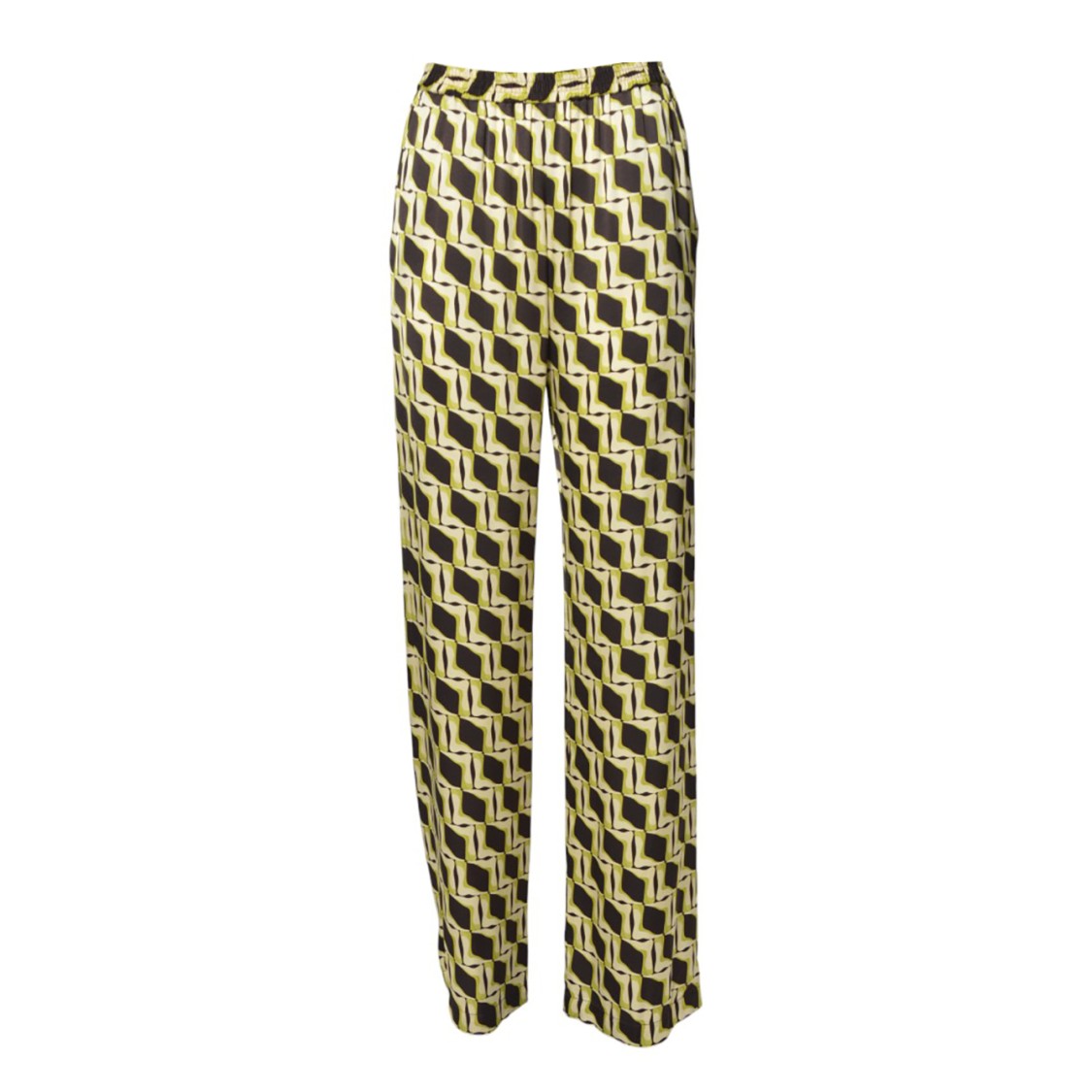 Msgm Multi-colour Printed Viscose Satin Trousers In Multicolor