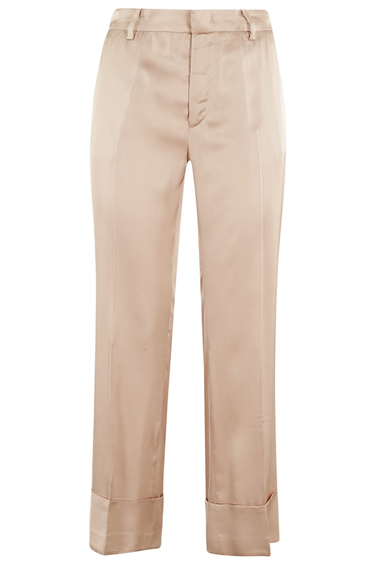 N°21 Zipper Flanged Casual Pants In Neutrals