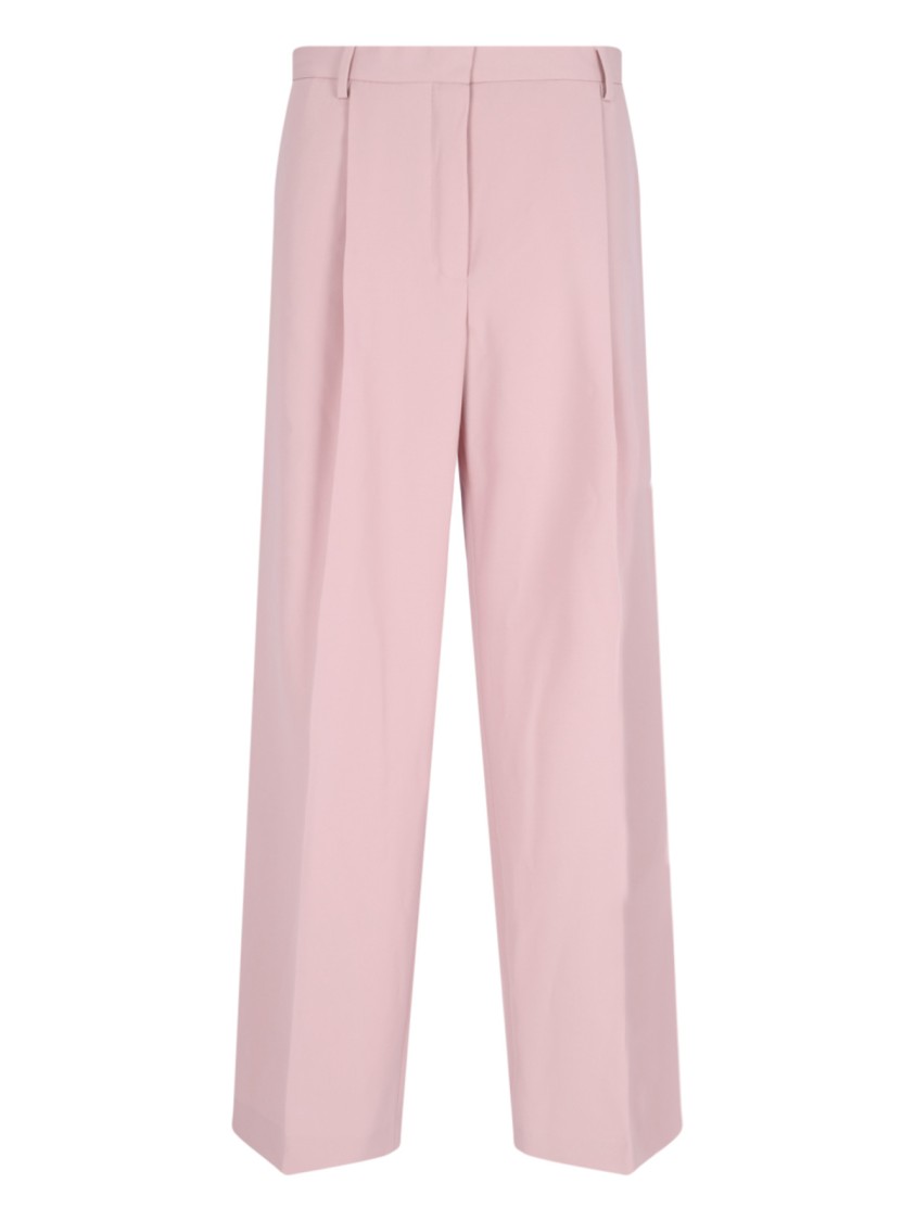 Dries Van Noten Wide-leg Trousers In Pink Wool In Pink
