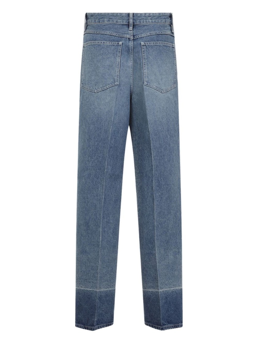 Shop Carven Cotton Five-pocket Jeans With Key Pendant Detail