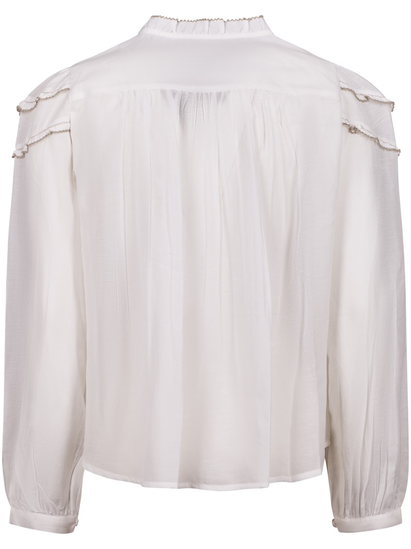 Isabel Marant Étoile Delicate Ruffled White Shirt With Button-down Front In White