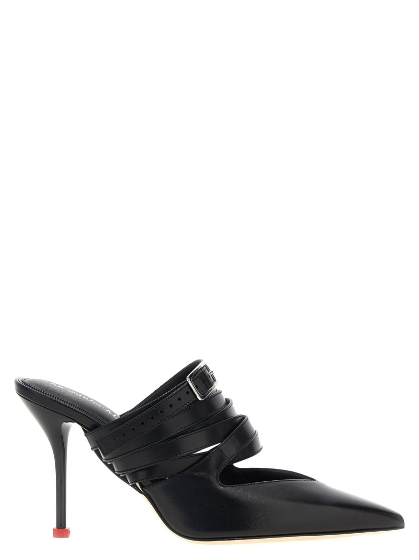 Alexander Mcqueen Mcqueen Strap Mules In Black