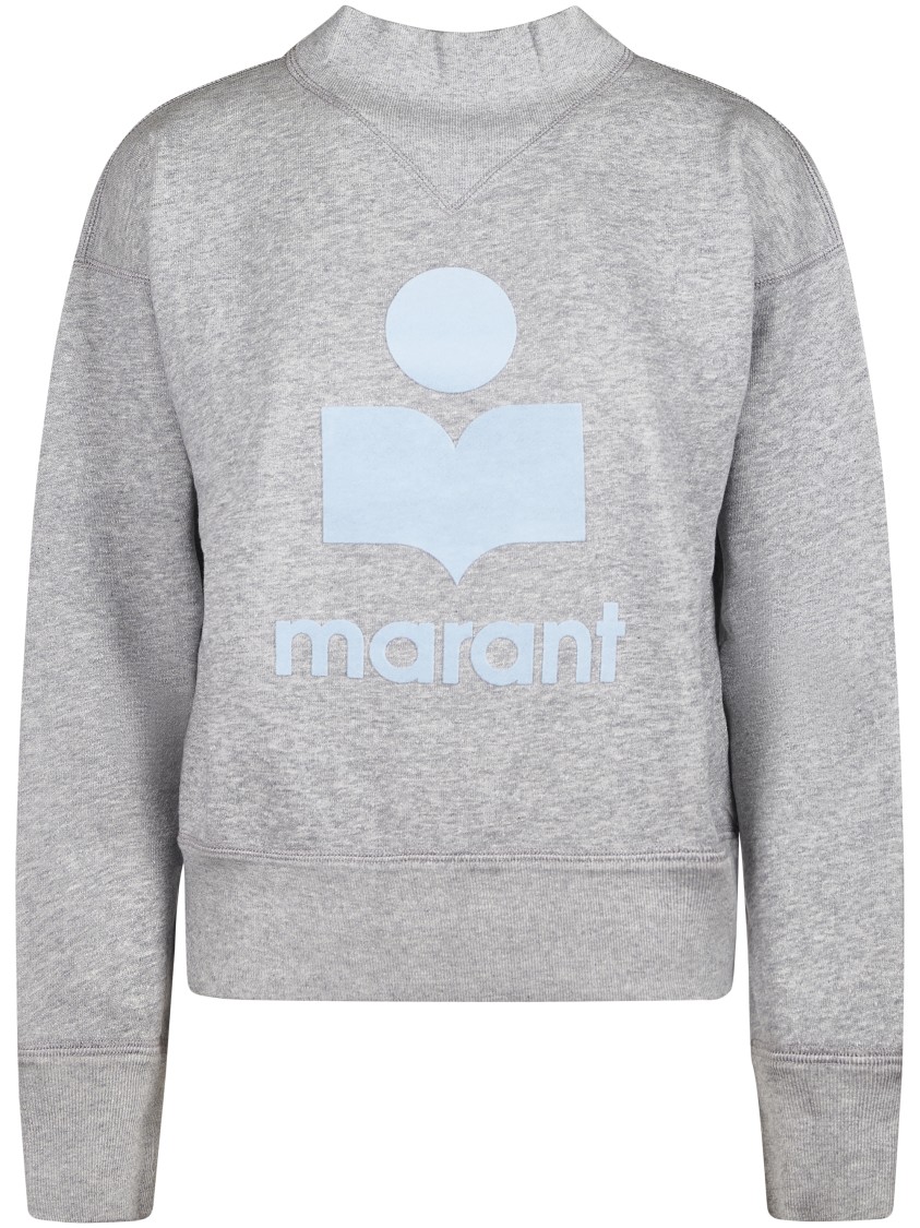 Isabel Marant Étoile Relaxed Fit Grey Sweater With Contrasting Logo In Gray