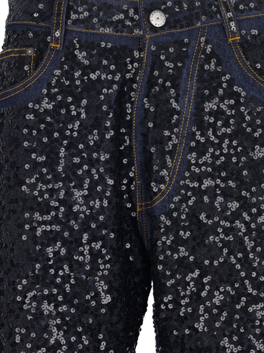 P.a.r.o.s.h Straight Jeans With Guff Sequins