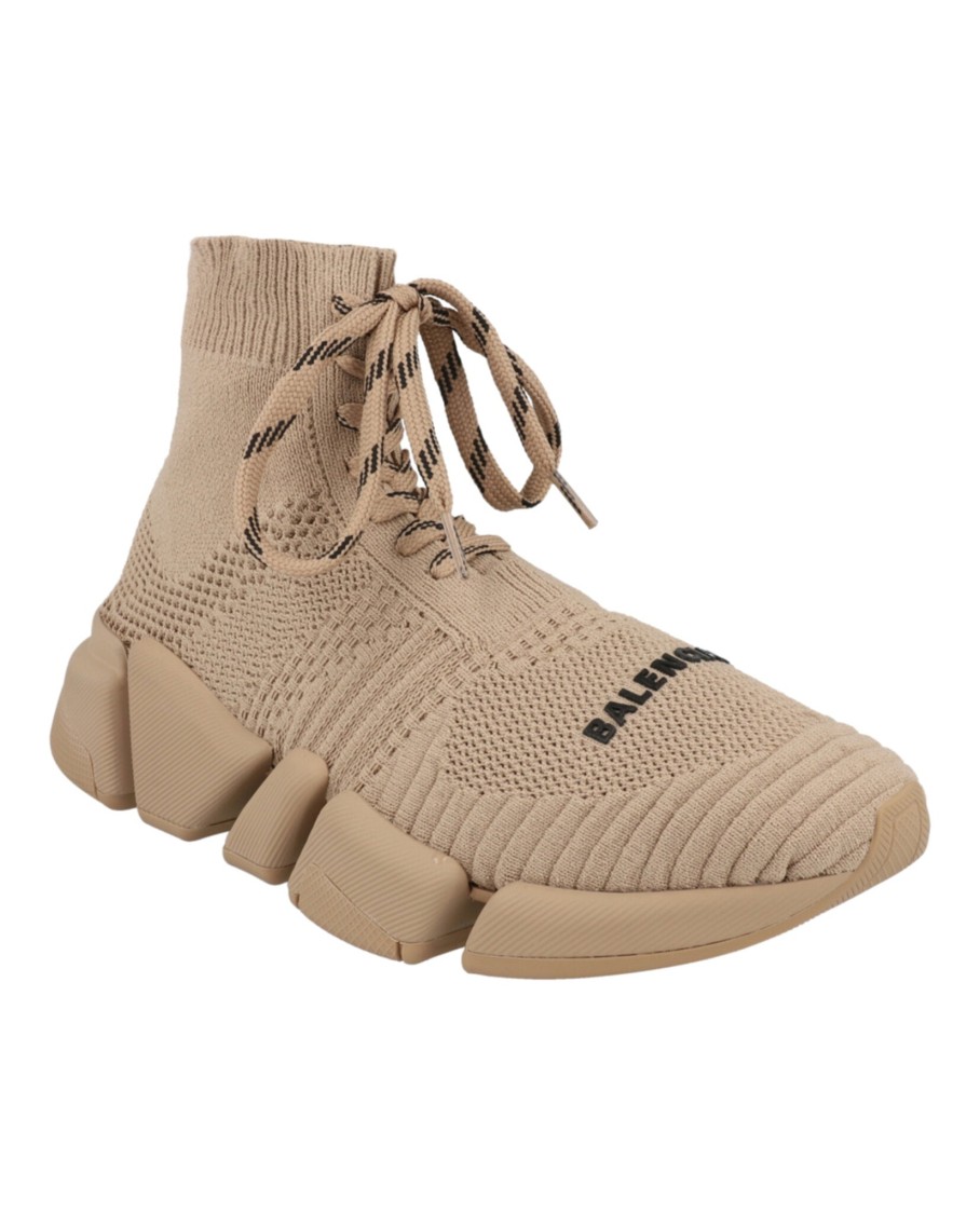 Balenciaga Speed 2 0 Lace Up Sneaker In Gold