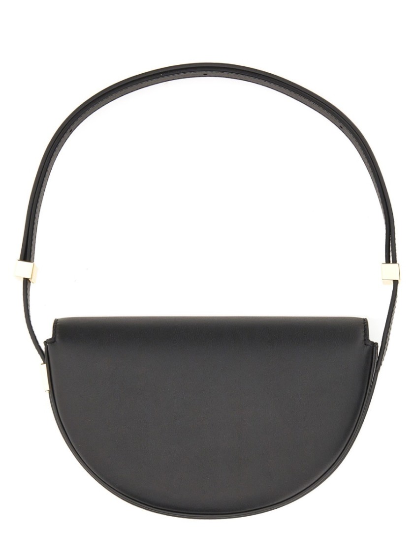 Shop Patou Half-moon Leather Shoulder Bag