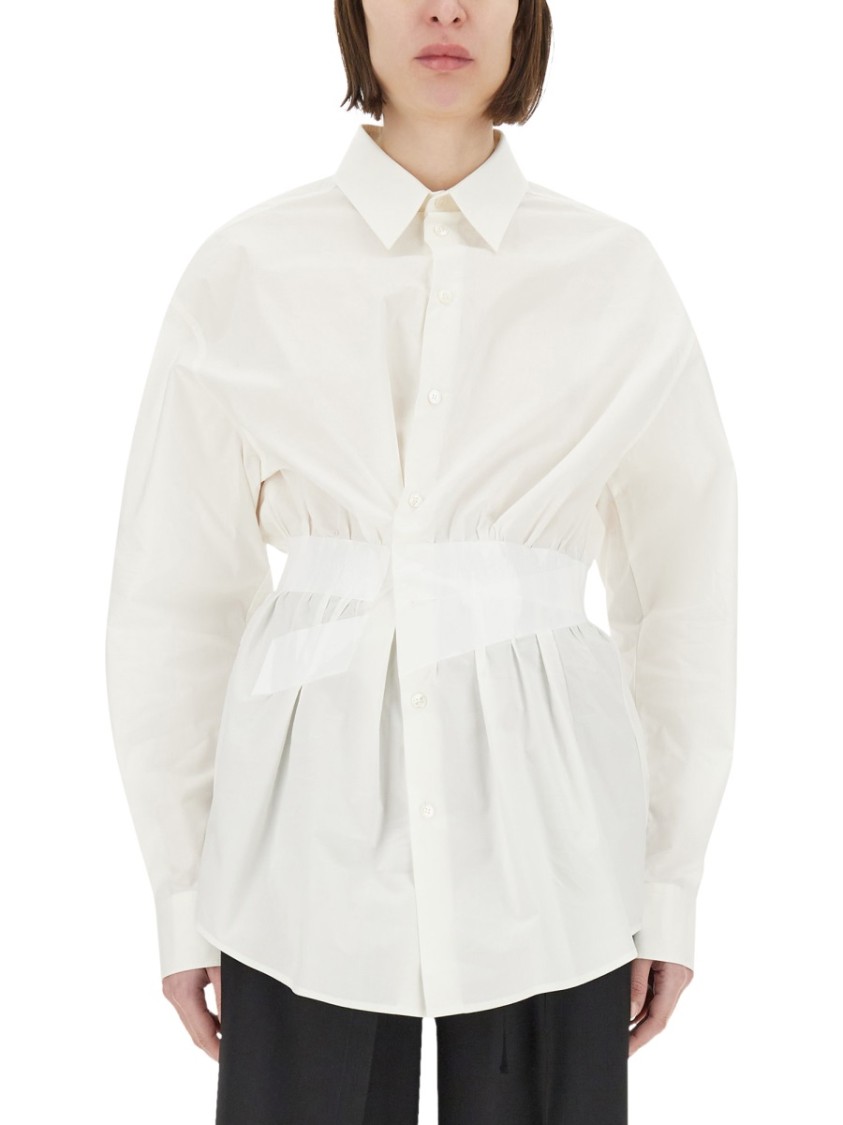 Mm6 Maison Margiela Mm6 By Maison Margiela Tailored Cotton Poplin Shirt In White