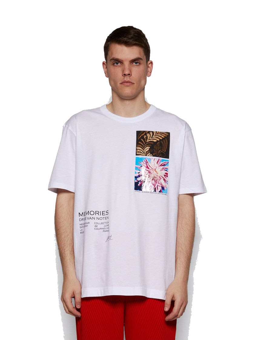 DRIES VAN NOTEN Heer Cotton T-Shirt ヒアーコットン Tシャツ Dries Van Noten Heer Short Sleeve Tee - White | THE LIST