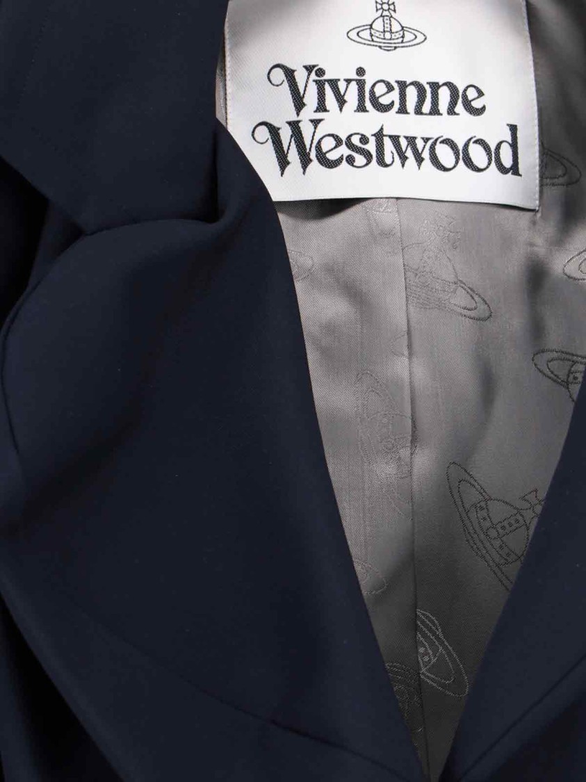 Vivienne Westwood Tailored Jacket With Buttoned Back Vent In Blue