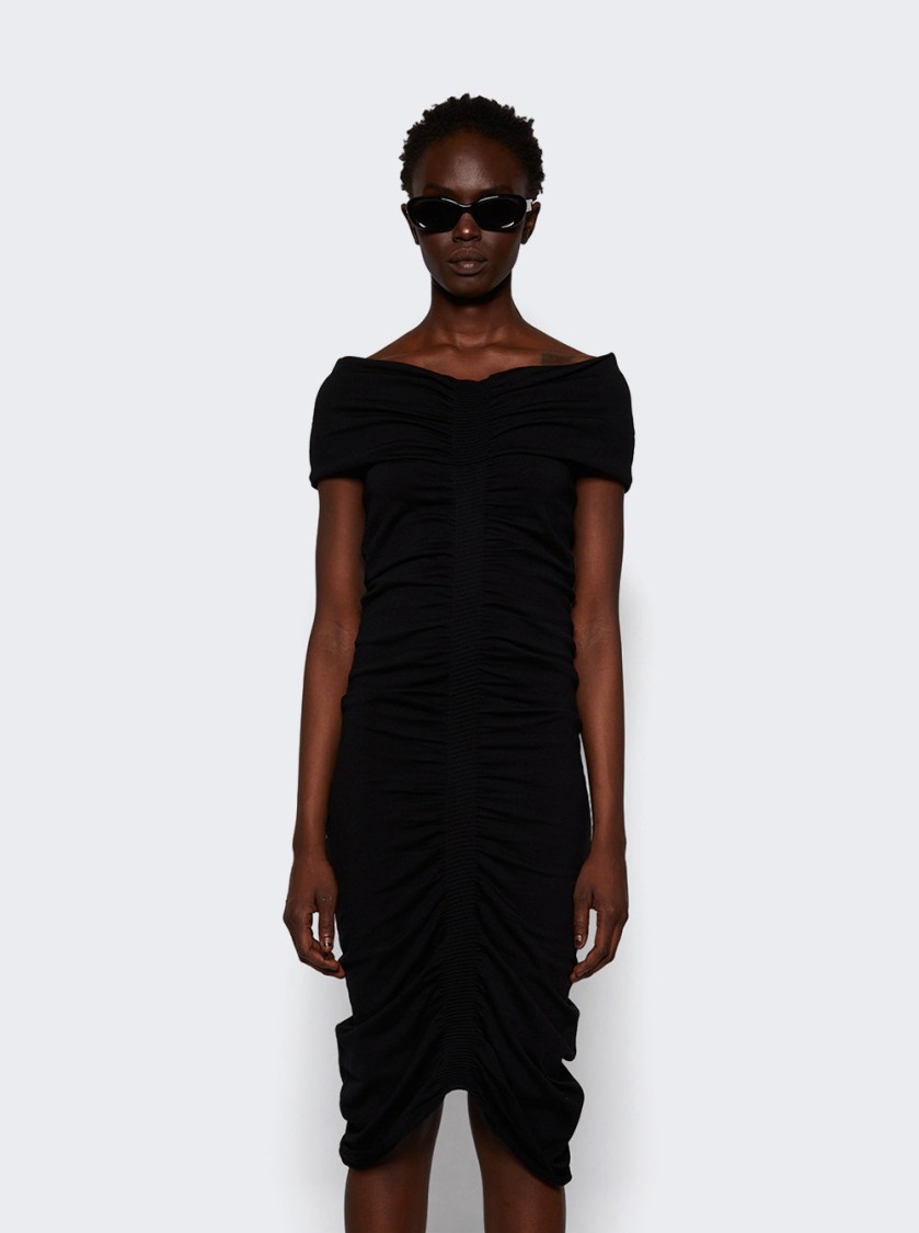 Alexander Wang Off-shoulder Ruched Dress In Black