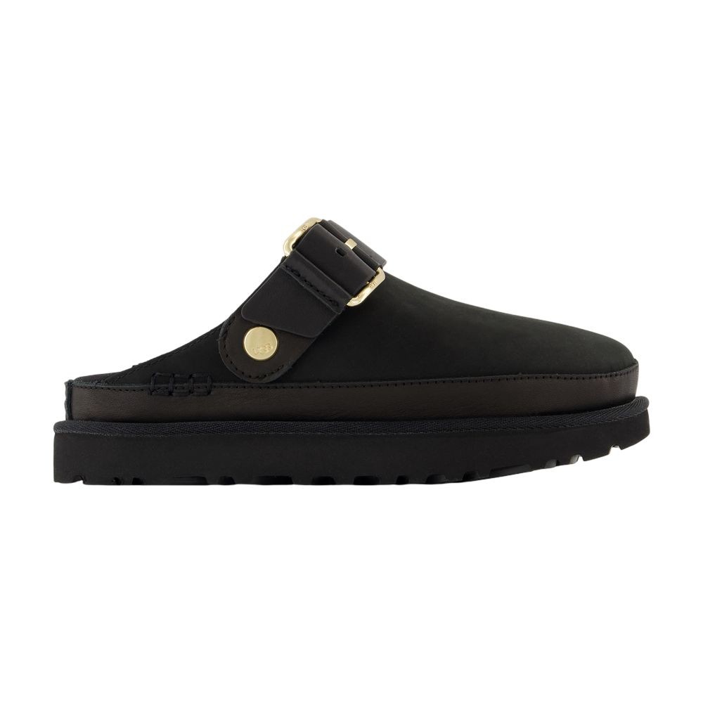 UGG UGG W GOLDENSTAR VILLA MULES - LEATHER - BLACK 