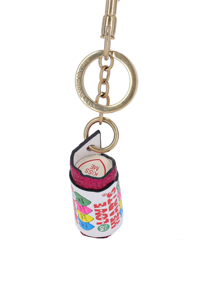 Shop Anya Hindmarch Keychain "love Hearts Charm" – Multicolor