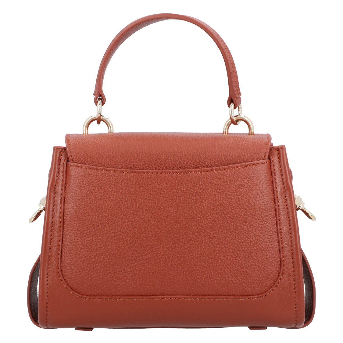 Chloé Mini Tess Day Bag In Grained & Soft Leather In Brown