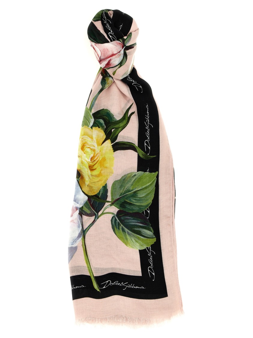 Dolce & Gabbana Floral Print Modal And Silk Scarf