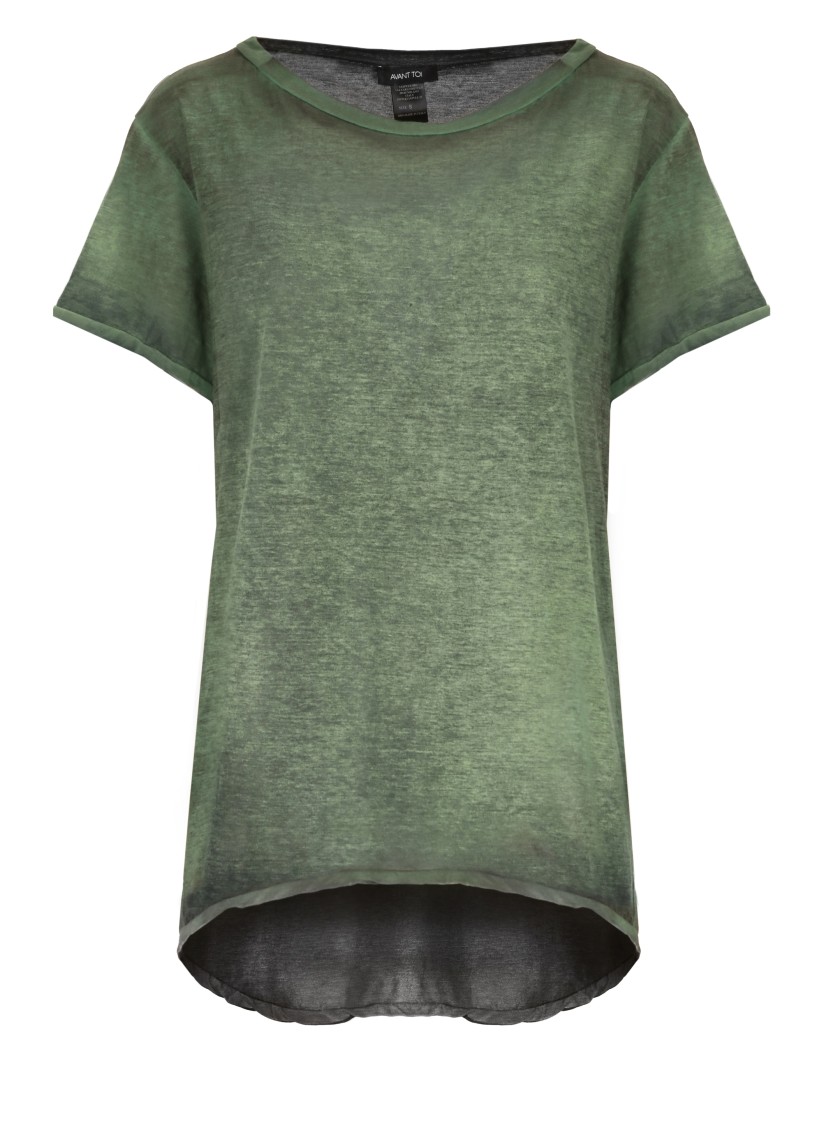Shop Avant Toi Green Cotton T-shirt