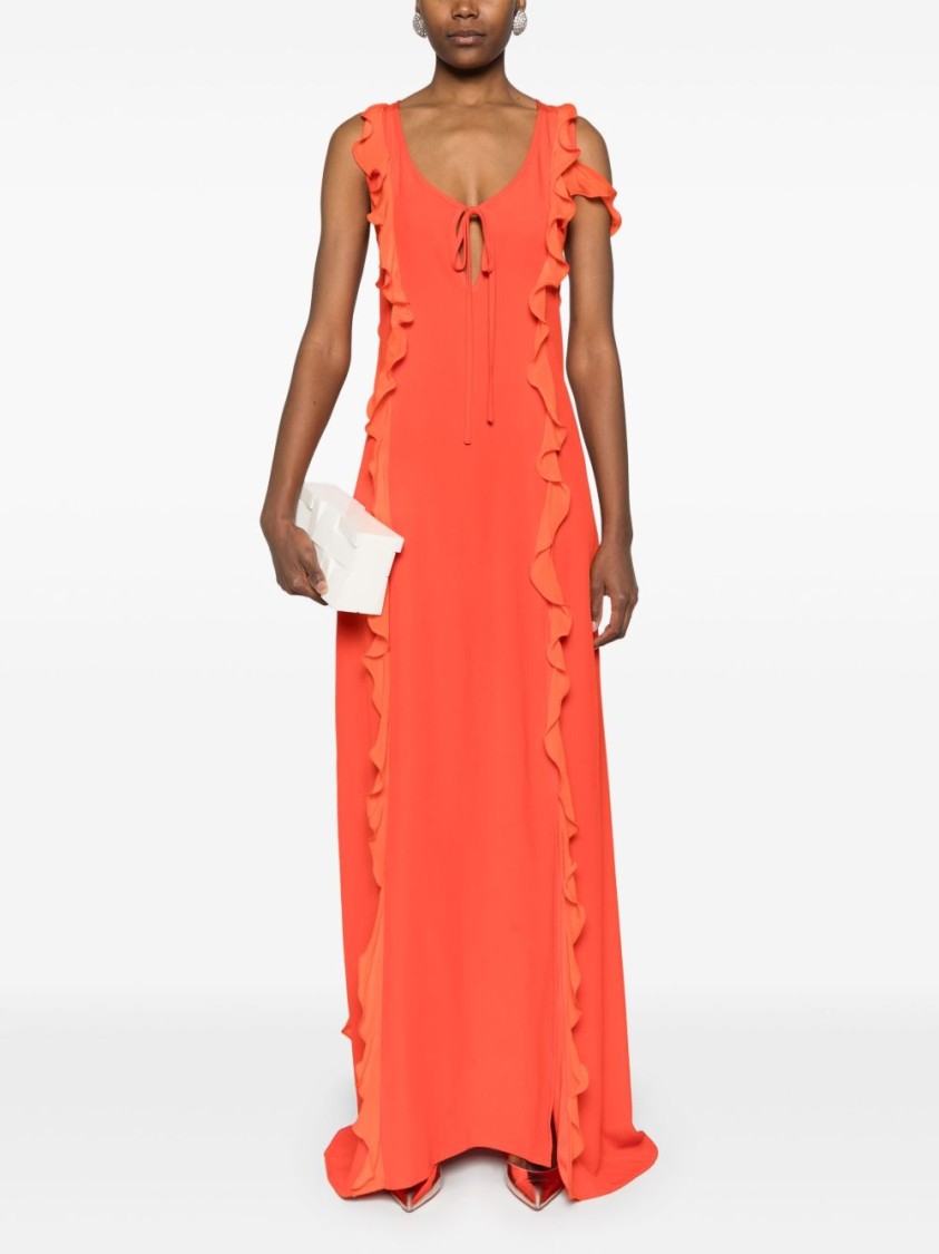 Les Filles D'eva Ruffled Crepe Dress With Tie-fastening Straps