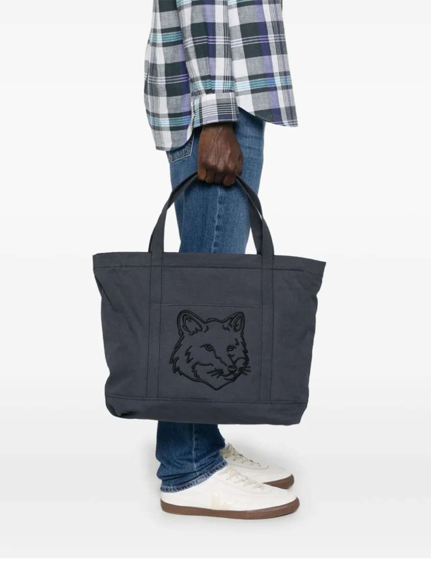 Maison Kitsuné Fox Head Large Tote With Structured Design