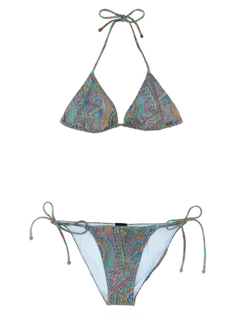 Etro Bikini Paisley Beachwear In Green