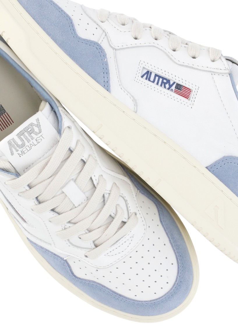 Shop Autry White Leather/fabric Medalist Sneakers